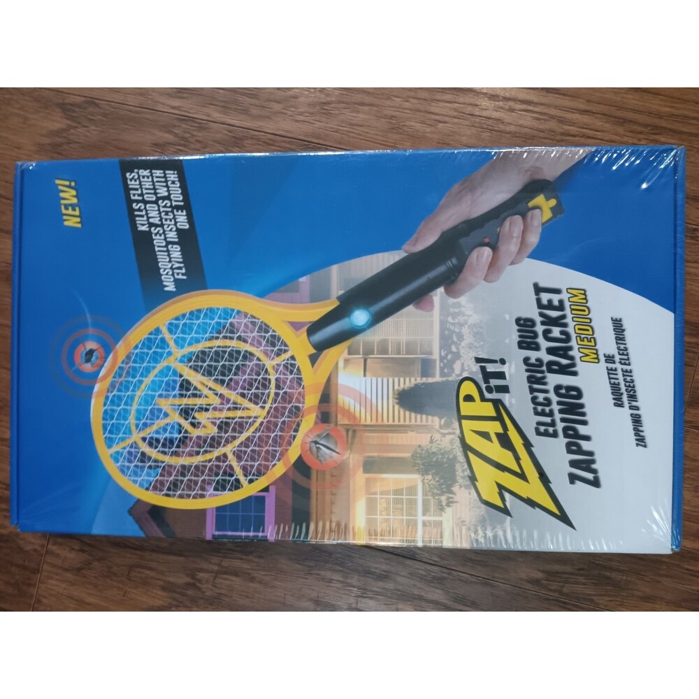 ZAP IT! Bug Zapper Rechargeable Racket With Light Attractant